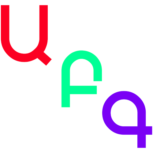 three letters from the Armenian alphabet, one in red, one in green, and one in blue, all with white outlines.